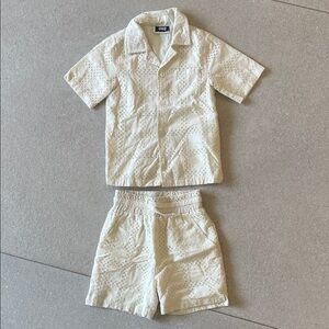 Kith Kids Cream Eyelet Matching Set